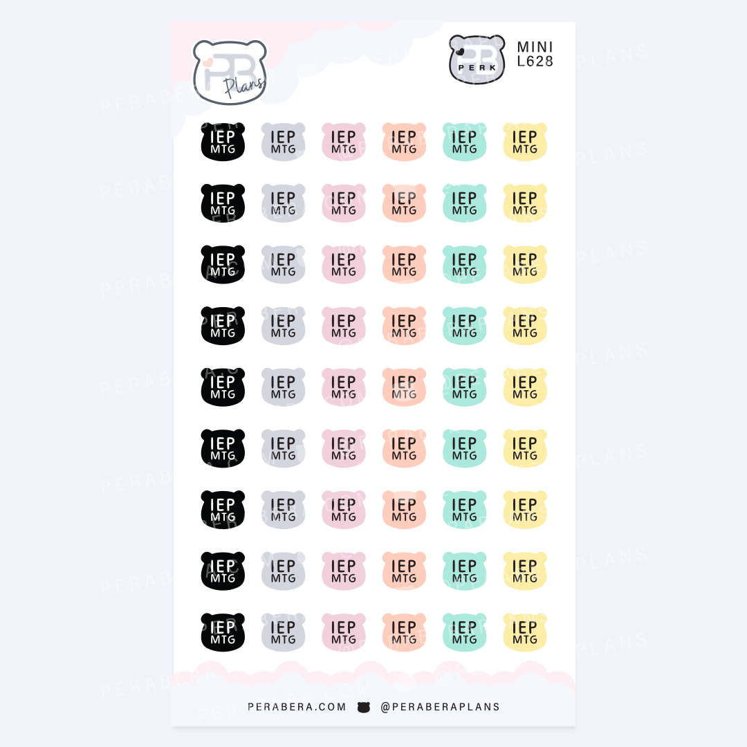 Mini Cute Bear Shape Daily Task Stickers – Important Functional Work Study Tracking - IEP Meeting
