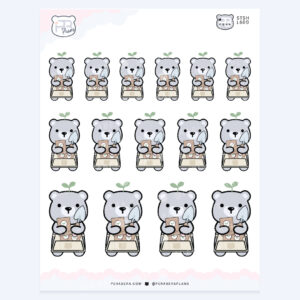 Cottagecore Gardening Bear – Outdoor Spring Summer Planner Journaling Stickers