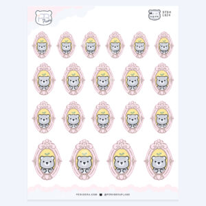 Cottagecore Cute Bear Framed Photo – Pastel Vintage Spring Summer Planner Journaling Stickers